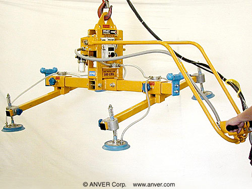 ANVER Four Pad Air Powered Vacuum Lifter for Lifting Truck Hoods, 5 ft x 5 ft (1.5 m x 1.5 m) up to 500 lb (227 kg)